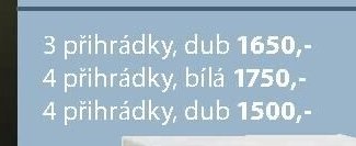 3 přihrádky, dub