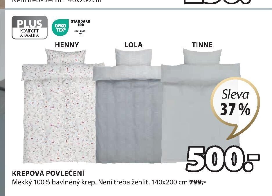 Krepová povlečení Henny, Lola, Tinne
