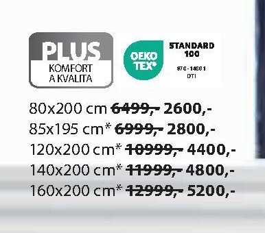 PĚNOVÁ MATRACE PLUS F85 80x200 cm