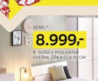 1 SKŘÍŇ S POSUVNÝMI DVEŘMI, ŠÍŘKA CCA 151 CM