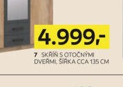 7 SKŘÍŇ S OTOČNÝMI DVEŘMI, ŠÍŘKA CCA 135 CM