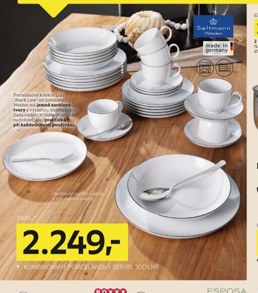 Kombinovaný porcelánový servis, 30dílný