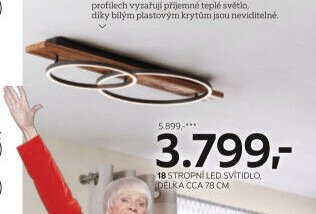 18 stropní LED svítidlo, délka cca 78 cm