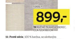 19 ručně tkaný koberec, cca 120x180 cm