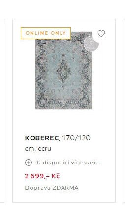 KOBEREC, 170/120 cm, ecru