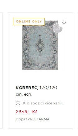 KOBEREC, 170/120 cm, ecru
