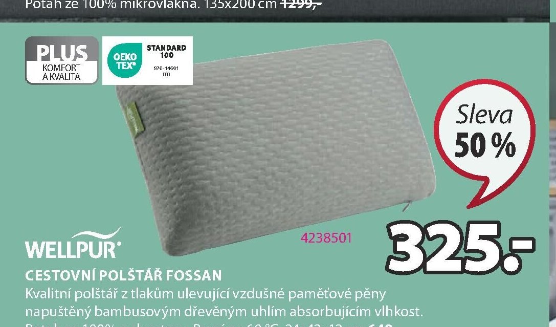 WELLPUR CESTOVNÍ POLŠTÁŘ FOSSAN