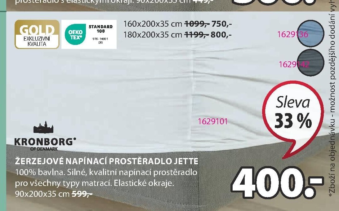 Žerzejové napínací prostěradlo JETTE