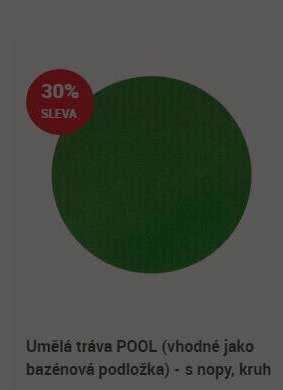 Umělá tráva POOL (vhodné jako bazénová podložka) - s nopy, kruh
