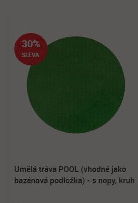 Umělá tráva POOL (vhodné jako bazénová podložka) - s nopy, kruh