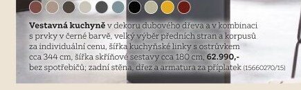 Vestavná kuchyně v dekoru dubového dřeva