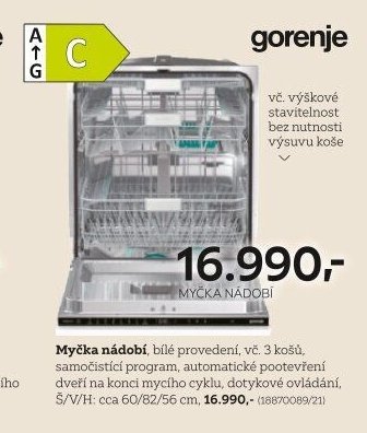 Myčka nádobí, bílé provedení
