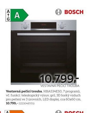 Vestavná pečící trouba HBA534ESO