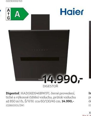 Digestoř HADG6DS46BWIFI