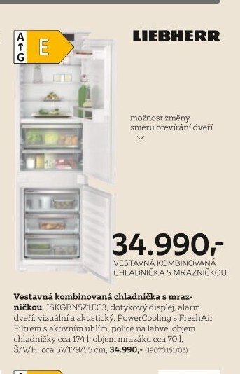Vestavná kombinovaná chladnička s mrazničkou Liebherr ISKGBN5Z1EC3
