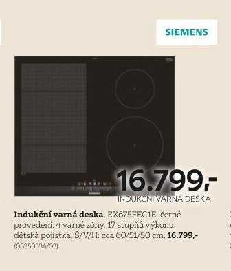 Indukční varná deska Siemens EX675FEC1E