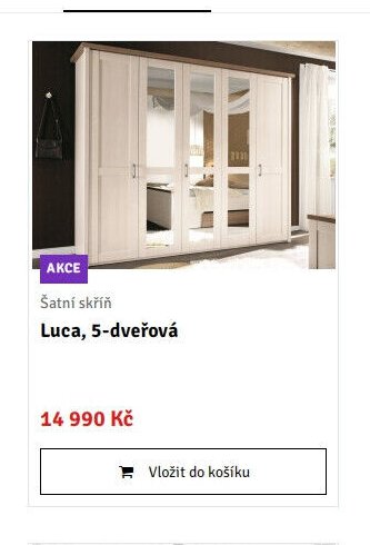 Šatní skříň Luca, 5-dveřová