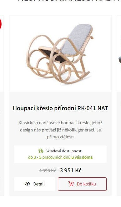 Houpací křeslo přírodní RK-041 NAT