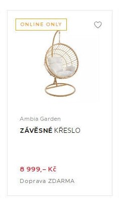 AMBIA GARDEN ZÁVĚSNÉ KŘESLO