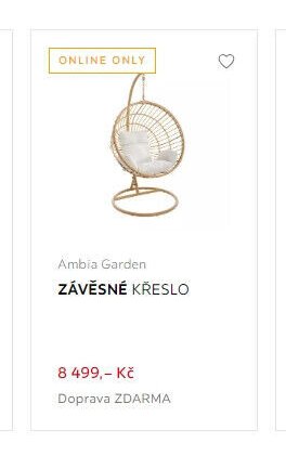 AMBIA GARDEN ZÁVĚSNÉ KŘESLO