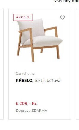 CARRYHOME KŘESLO, textil, béžová