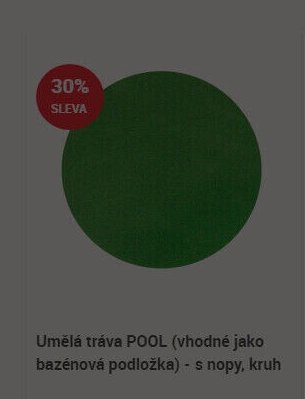 Umělá tráva POOL (vhodné jako bazénová podložka) - s nopy, kruh