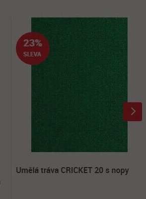 Umělá tráva CRICKET 20 s nopy