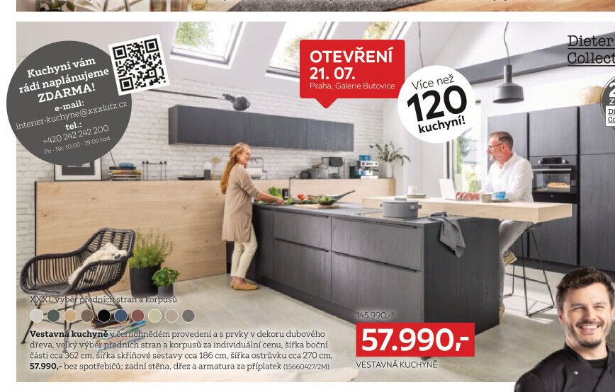 Vestavná kuchyně (v černohnědém provedení)