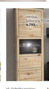 Vitrína, šířka cca 70 cm
