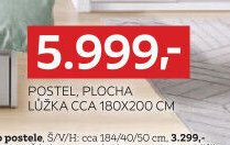 Postel, plocha lůžka cca 180x200 cm