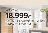 Skříň s posuvnými dveřmi, šířka cca 270 cm