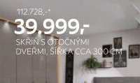 Skříň s otočnými dveřmi, šířka cca 300 cm