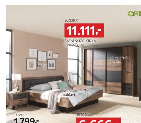 Šatní skříň, šířka cca 270 cm