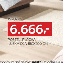 Postel, plocha lůžka cca 180x200 cm