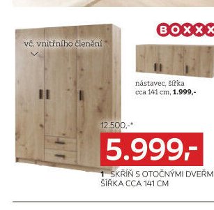 Skříň s otočnými dveřmi, šířka cca 141 cm