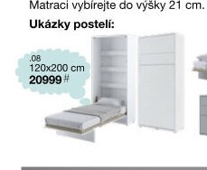 Výklopná postel 120x200 cm