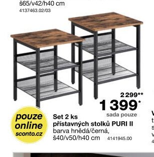 Set 2 ks přistavných stolků PURI II