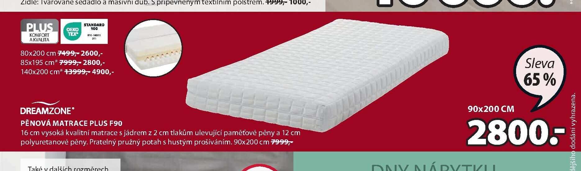Pěnová matrace Plus F90