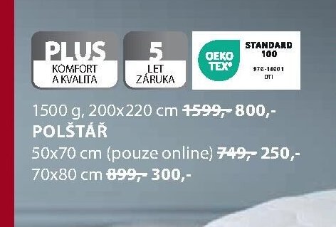 PLUS POLŠTÁŘ (50x70 cm)