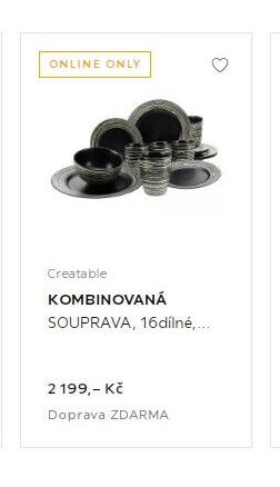 Creatable KOMBINOVANÁ SOUPRAVA, 16dílné