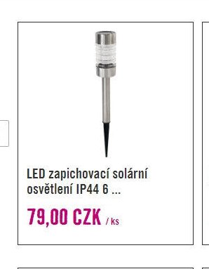 LED zapichovací solární osvětlení IP44 6