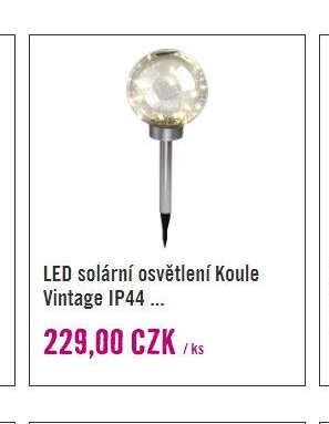 LED solární osvětlení Koule Vintage IP44