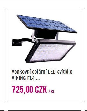 Venkovní solární LED svítidlo VIKING FL4