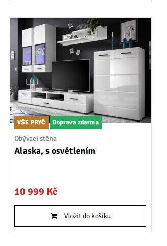 Obývací stěna Alaska, s osvětlením