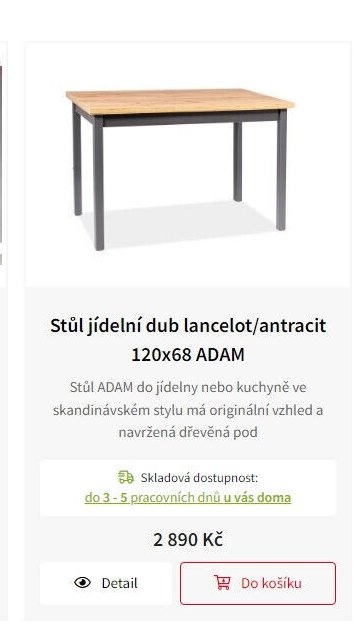 Stůl jídelní dub lancelot/antracit 120x68 ADAM