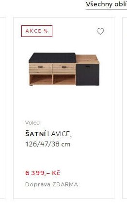 Voleo ŠATNÍ LAVICE, 126/47/38 cm