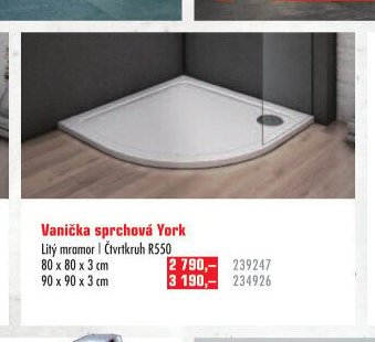 Vanička sprchová York