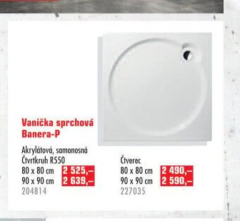Vanička sprchová Banera-P