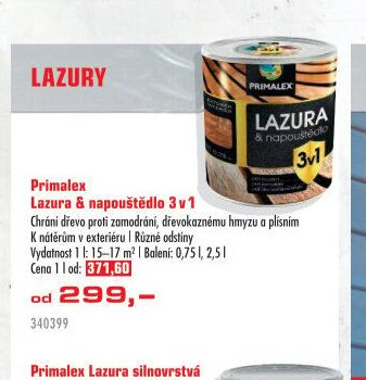Primalex Lazura & napouštědlo 3 v 1