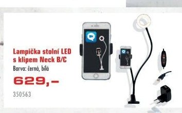 Lampička stolní LED s klipem Neck B/C